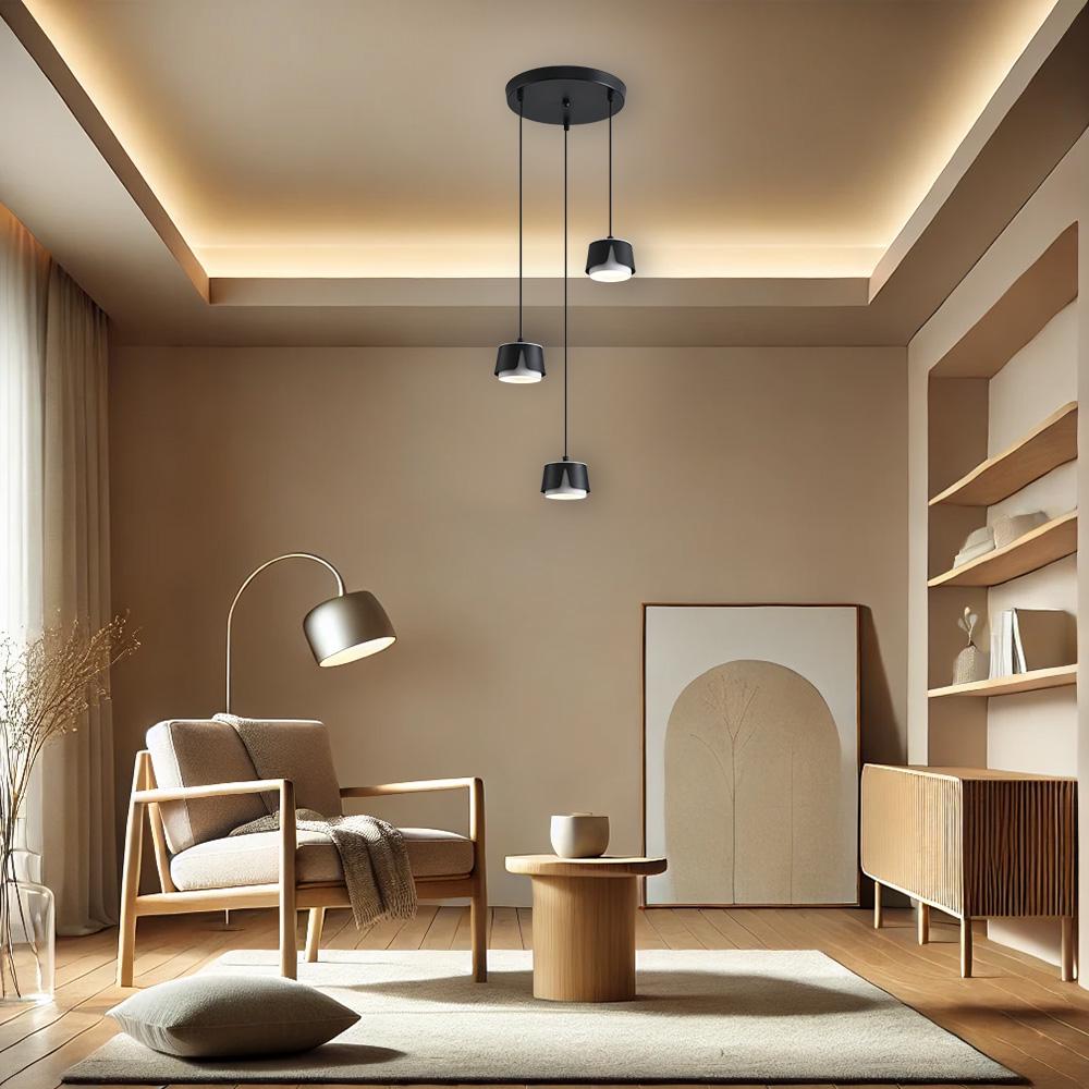 Світильник підвісний ESLLSE TELA 3R GX53 310x1000 мм Чорно-білий (10538) - фото 4 Світильник підвісний ESLLSE TELA 3R GX53 310x1000 мм Чорно-білий (10538) - фото 4