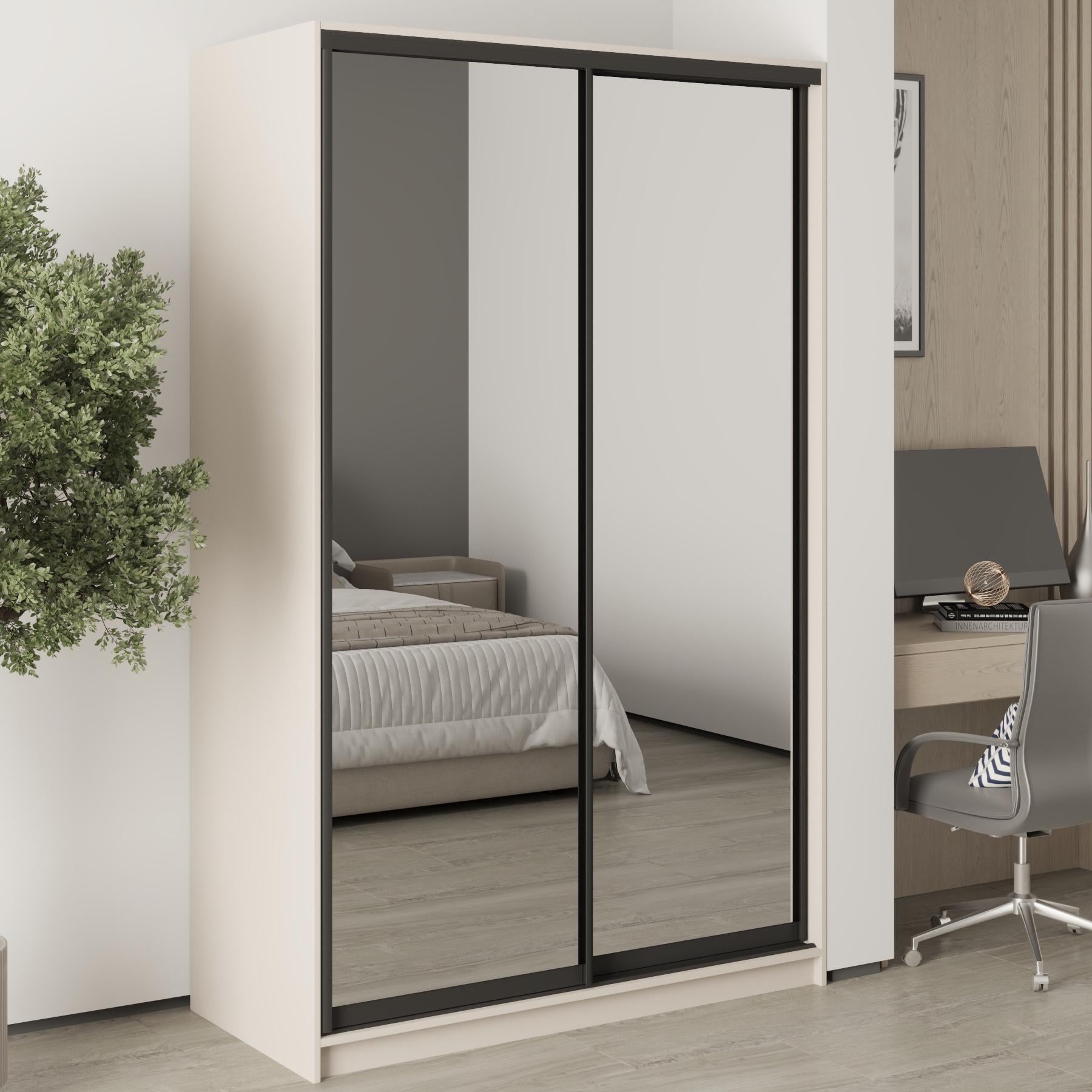 Шкаф-купе двухдверный MebelStar Стандарт BG 2 зеркала 130x60x210 см Кашемир (MBS-11257) Шкаф-купе двухдверный MebelStar Стандарт BG 2 зеркала 130x60x210 см Кашемир (MBS-11257)