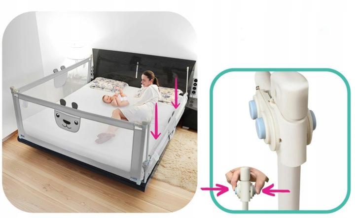 Бортик для ліжка PupyHou 180 см Сірий - фото 2 Бортик для ліжка PupyHou 180 см Сірий - фото 2