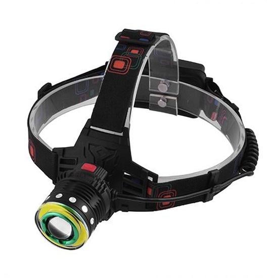 Фонарь налобный T105-T6-COB micro-USB 18650х2 Zoom