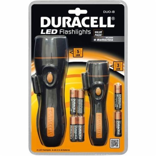Набор 2 фонариков Duracell LED DUO-B Voyager Rubber Water-Resistant (562327)
