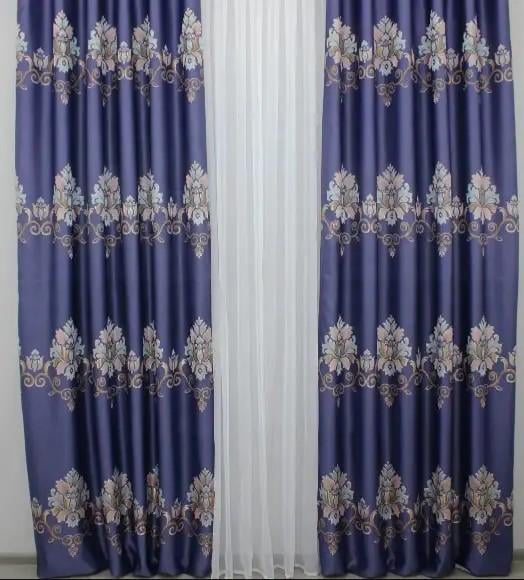 Комплект штор блэкаут с вышивкой гладью 1,5х2,7 м 2 шт. Синий (954ш)
