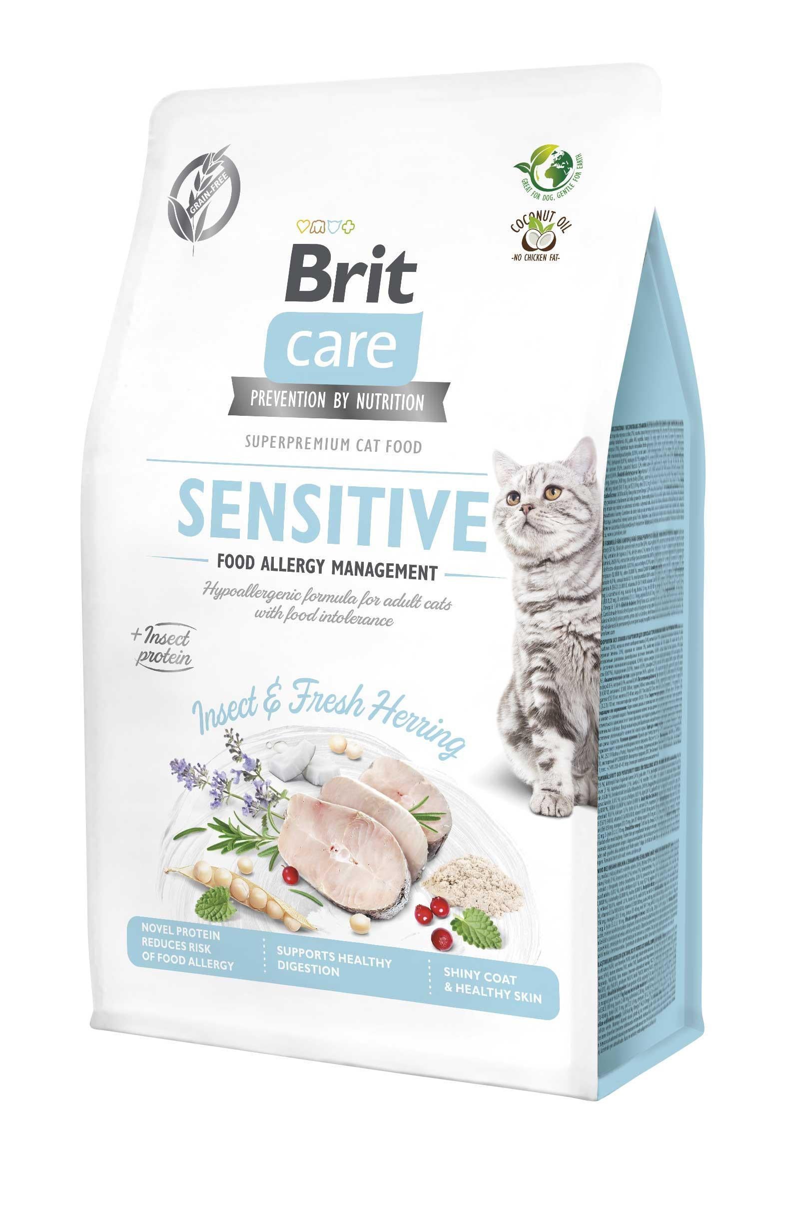 Корм сухий для котів з харчовою непереносимістю Brit Care Cat GF Insect Комахи і риба 400 г