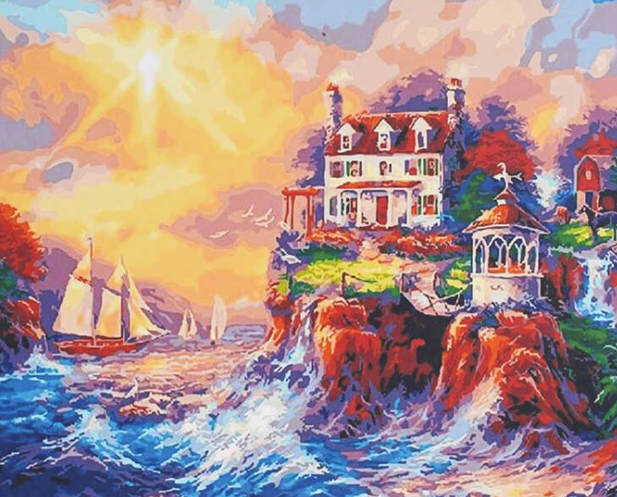 Картина за номерами TK Group 31365 30 Будинок на кручі 40х30 см (121652)