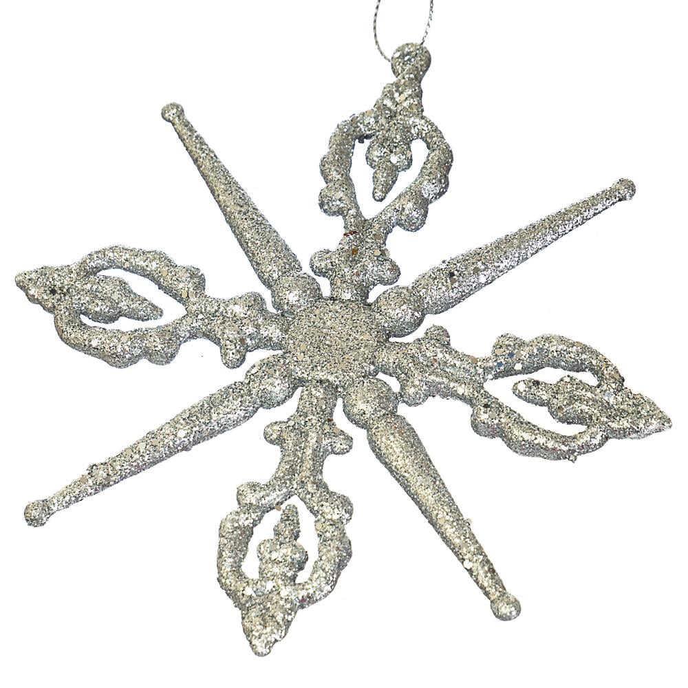 Новогодняя подвеска Elisey Снежинка праздничная 1 шт. Серебряный (021NZ)