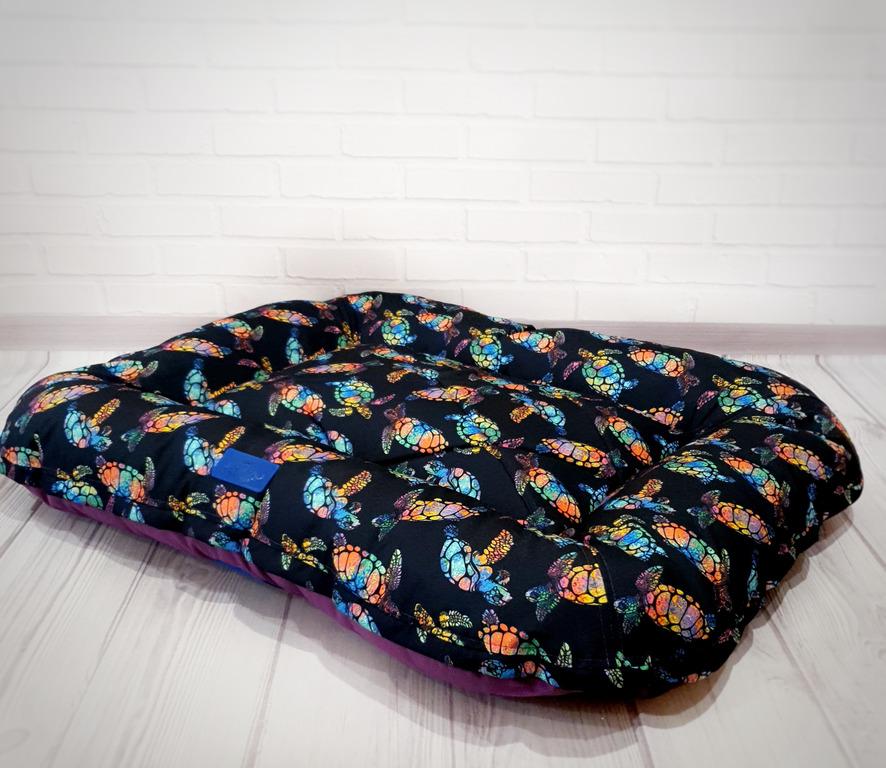 Лежанка-понтон для собак Amore mio Cane Turtle Purple зима/літо до 30 кг 90х70х15 см (P-0001)