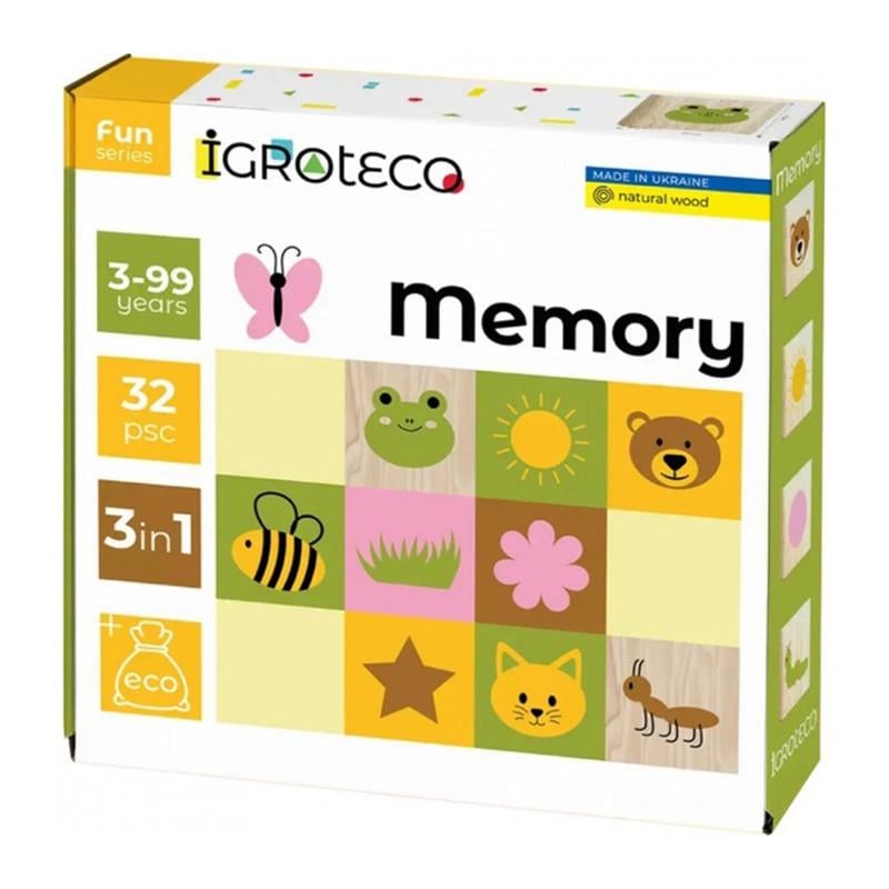 Настільна гра дитяча Igroteco Меморі 3в1 90064 4 32 ел.(RLT52561)