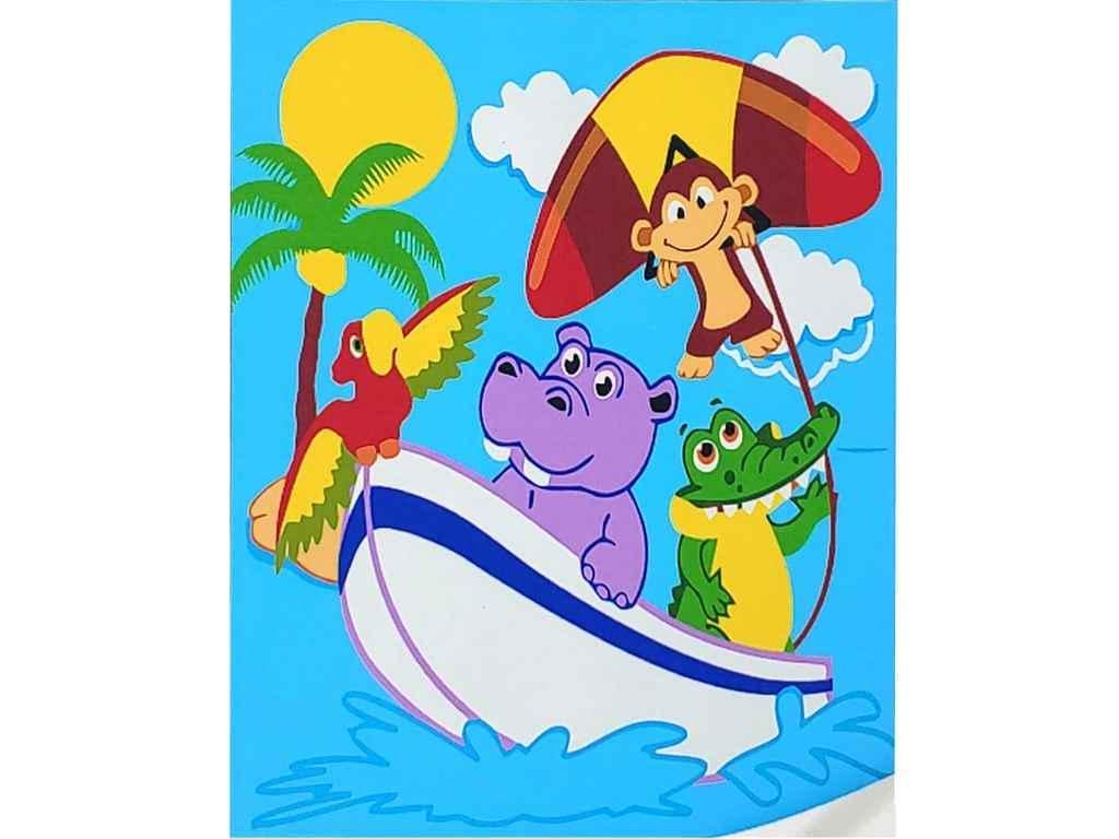 Картина по номерам Strateg Веселая компания путешествует 30х30 см (ES176)