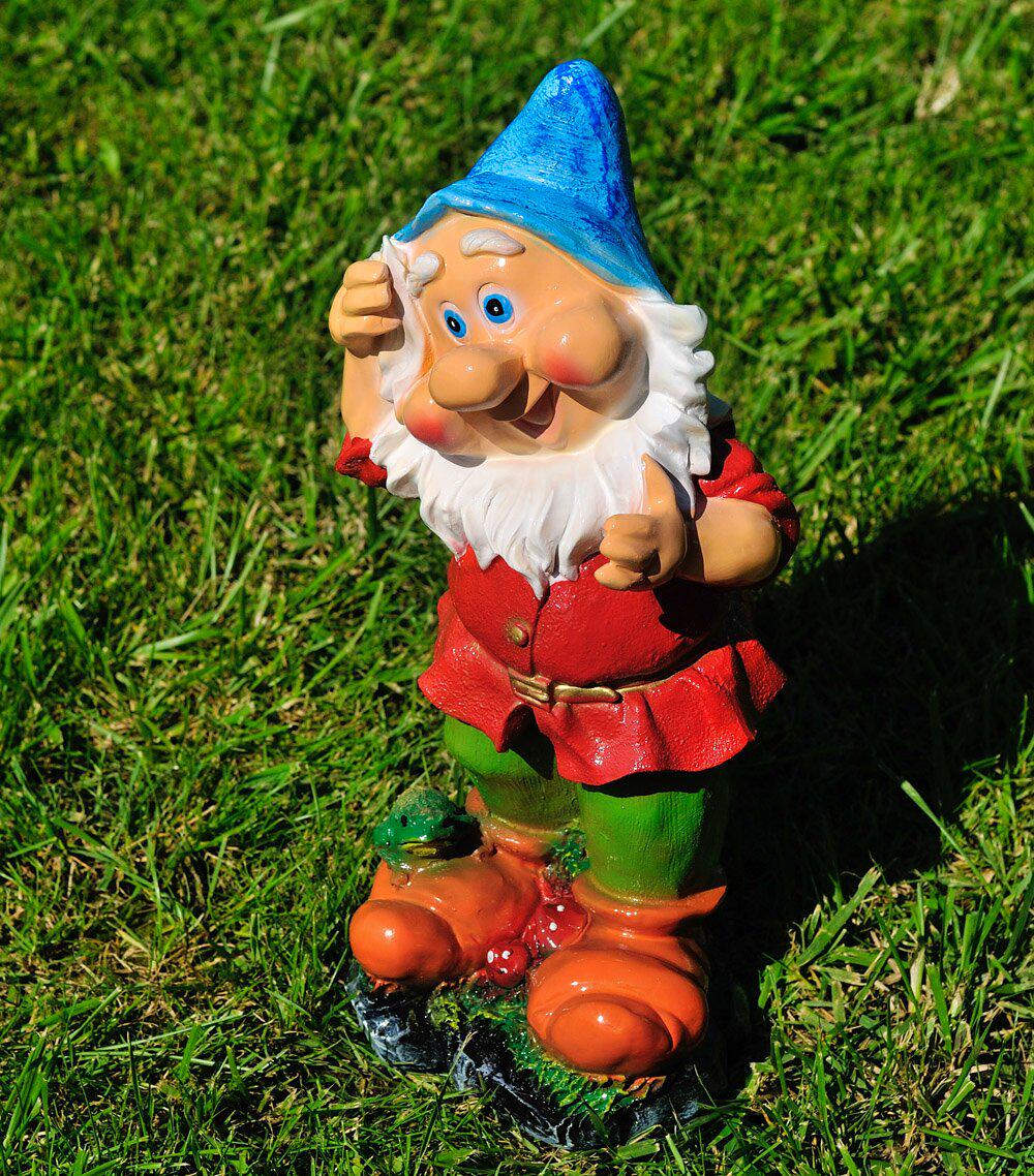 Садова фігура Гном з жабкой середній