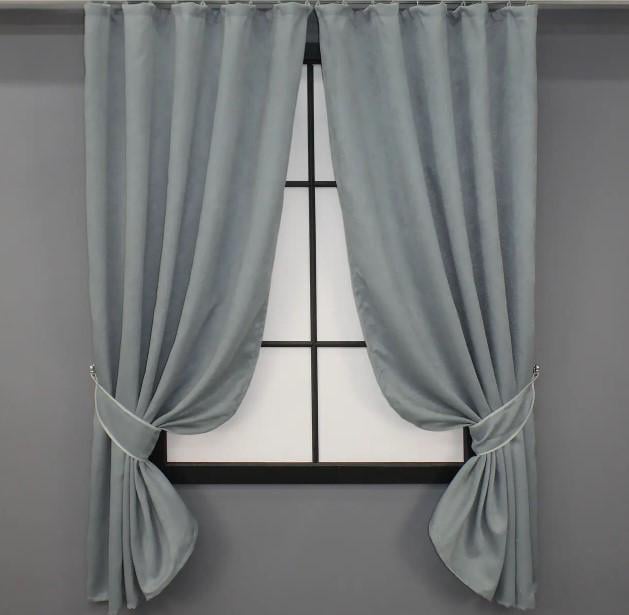 Шторы Парма лен 1,3х1,7 м 2 шт. Серый (1340ш)