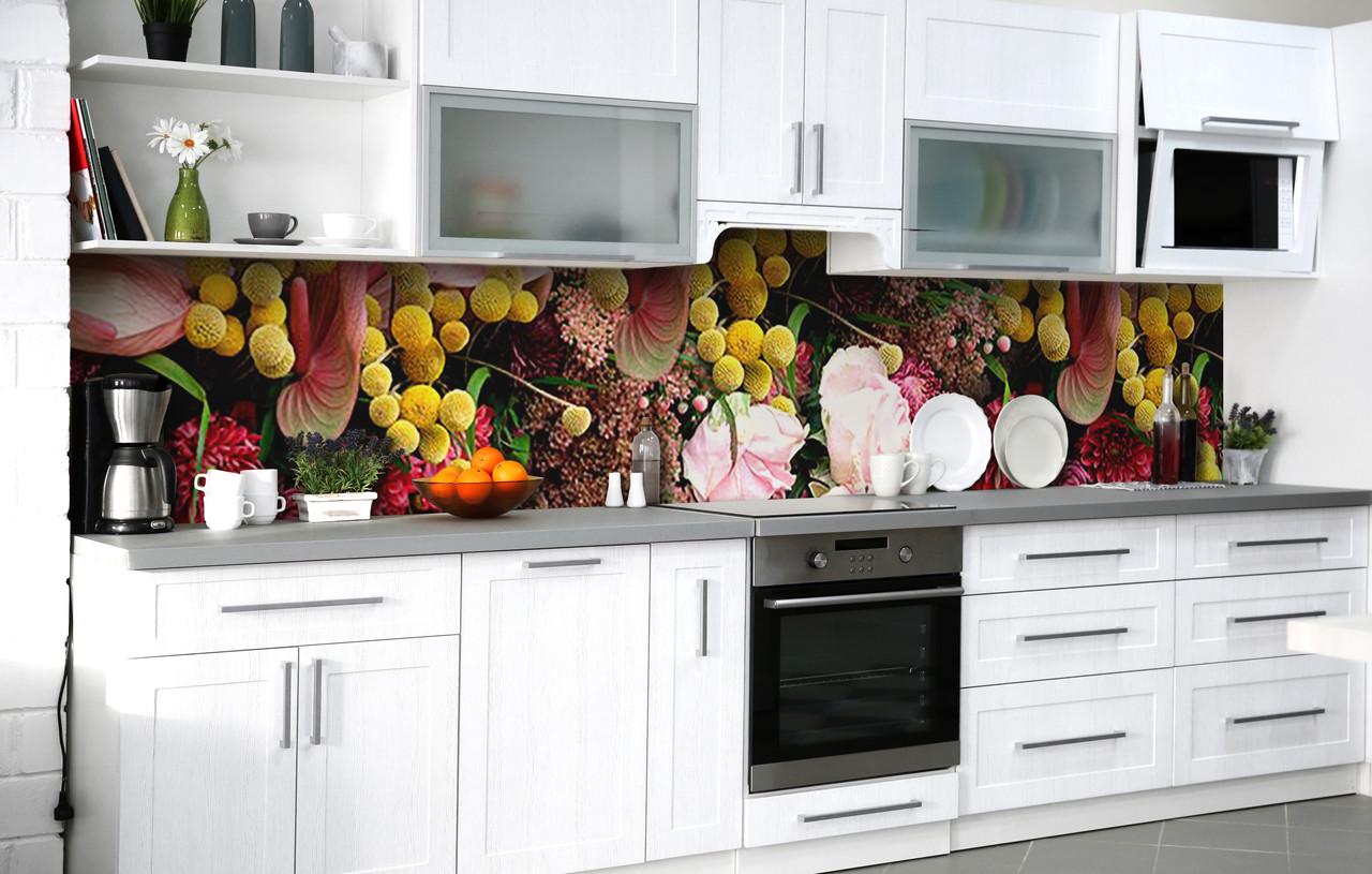 Кухонный фартук Пышный букет/Мимоза виниловый самоклеющийся 60х300 см Желтый Кухонный фартук Пышный букет/Мимоза виниловый самоклеющийся 60х300 см Желтый