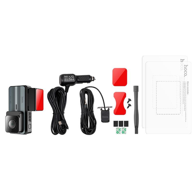 Відеореєстратор з WI-FI та GPS Hoco DV12 2K з камерою заднього виду Сірий - фото 5