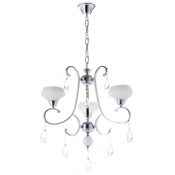 Люстра  Flora классическая 3 матовых плафона Хром (OU008/3/chrom)