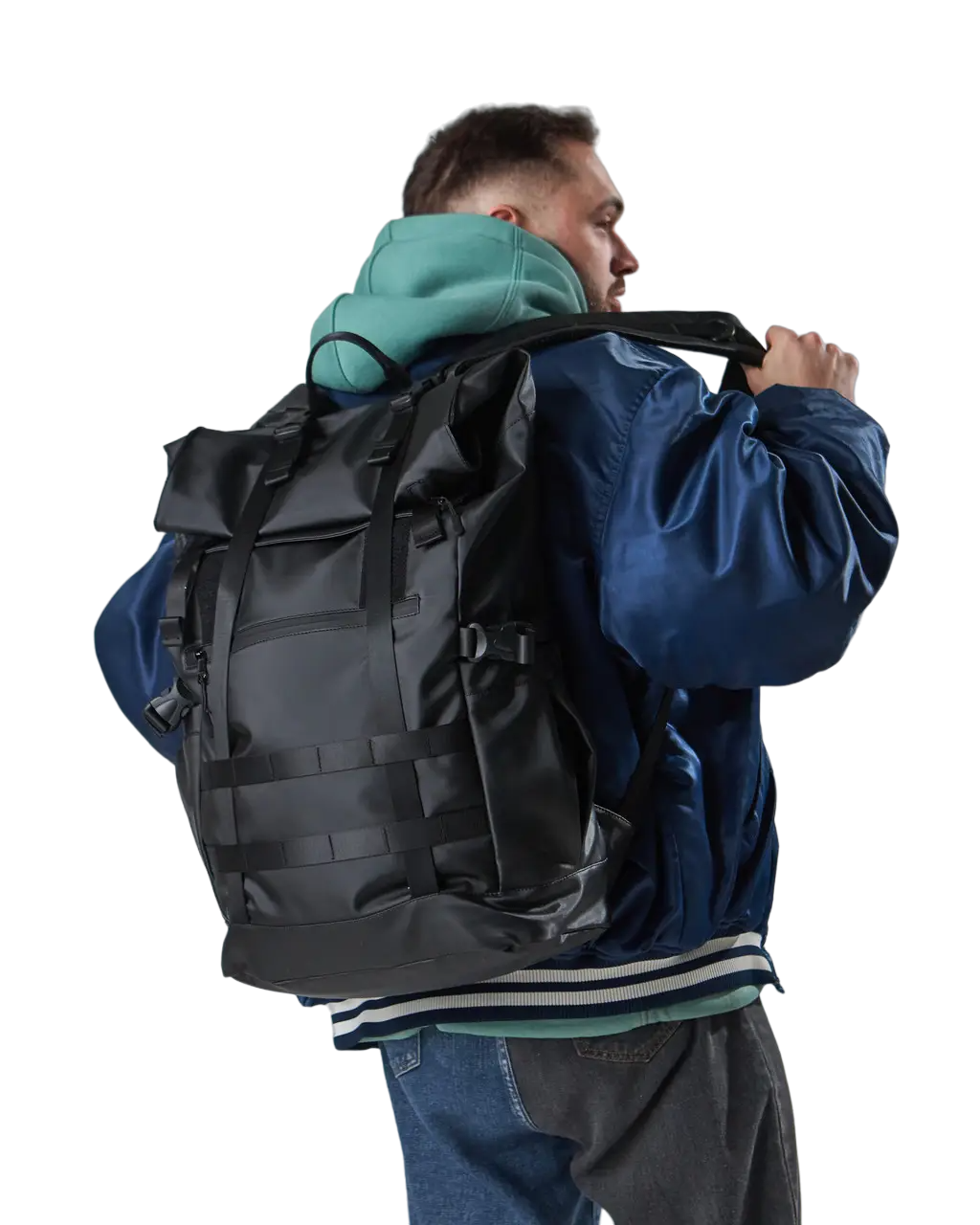 Рюкзак Турист с нейлона 70 л Черный (383806851)