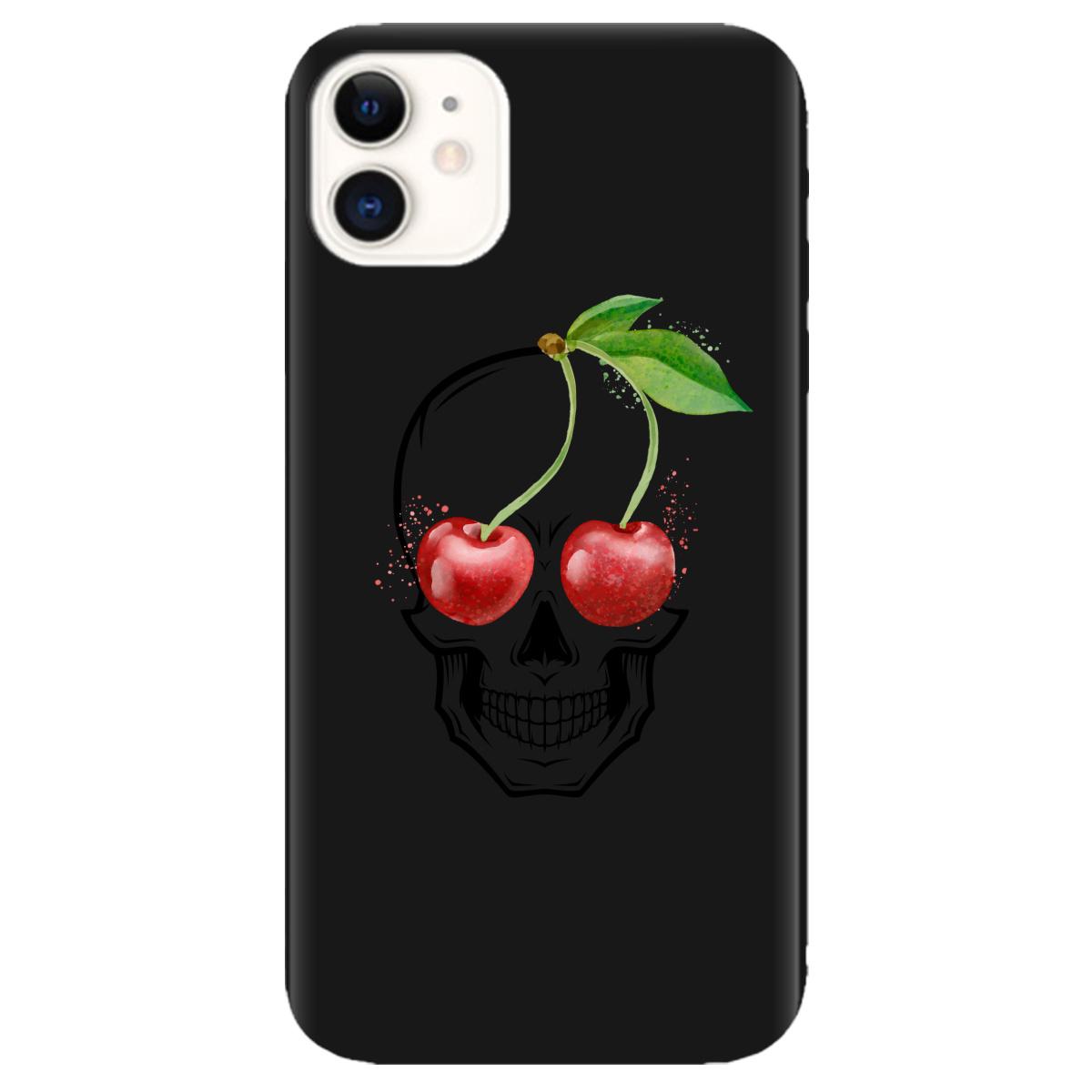 Силиконовый чехол Zorrov для Apple iPhone 11 - Cherry skull (12180040179072074)