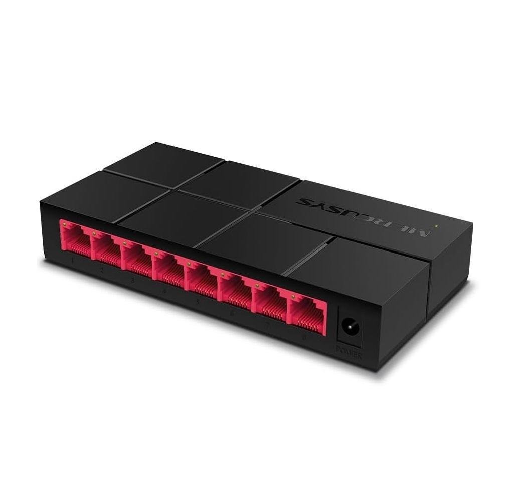 Коммутатор Desktop Switch Mercusys MS108G 8-port 10/100/1000 Mbps Black/Red (150109)