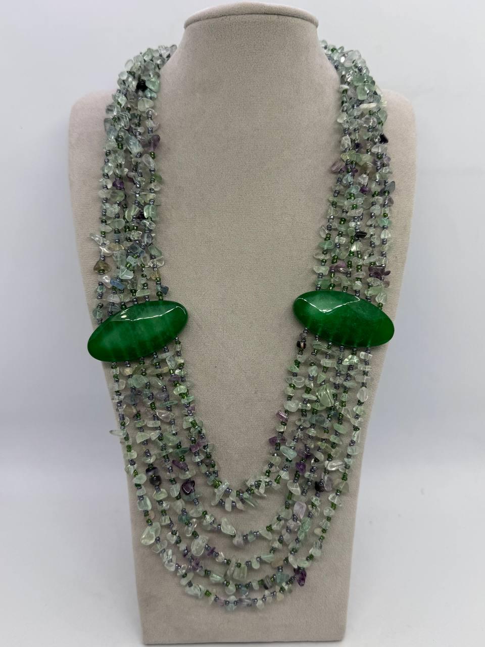 Бусы из флюорита 50 см Зеленый (13029)