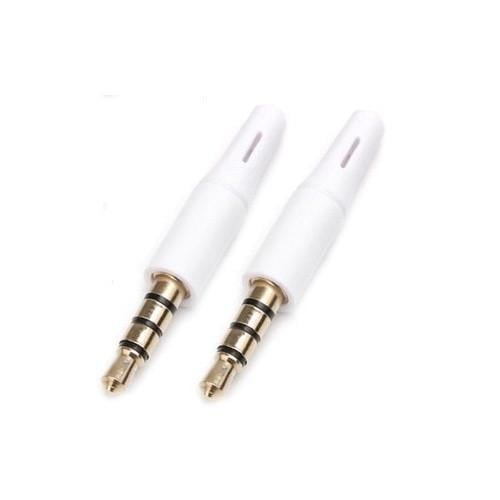 Штекер-коннектор SUNROZ под пайку FreeEnd 3,5 мм TRRS 4Pin 2 шт. White (A48602)