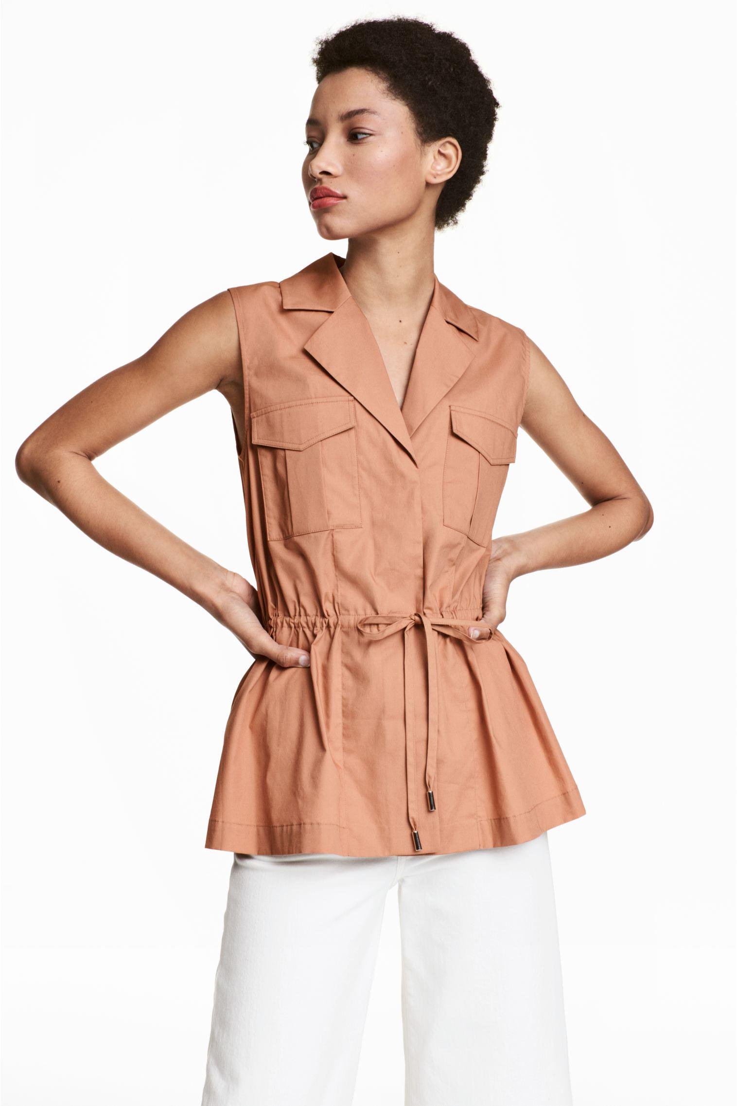 Блуза H&M р. 42 Светло-коричневый (5015596186)