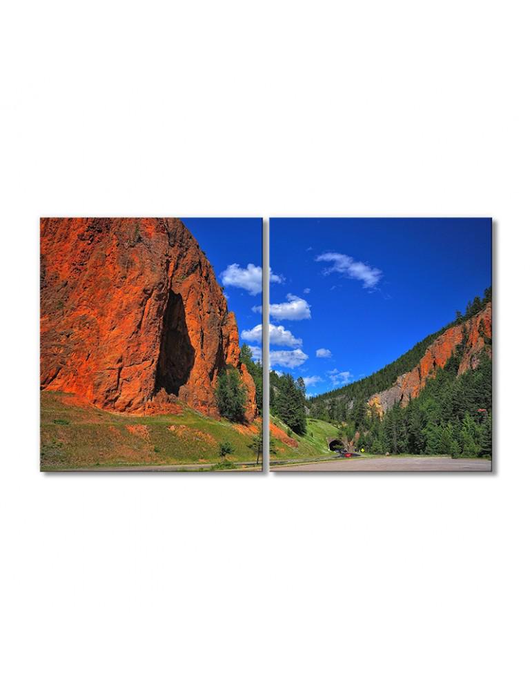 Картина модульная Пейзаж Красный утес небо 2 модуля 30х45 см