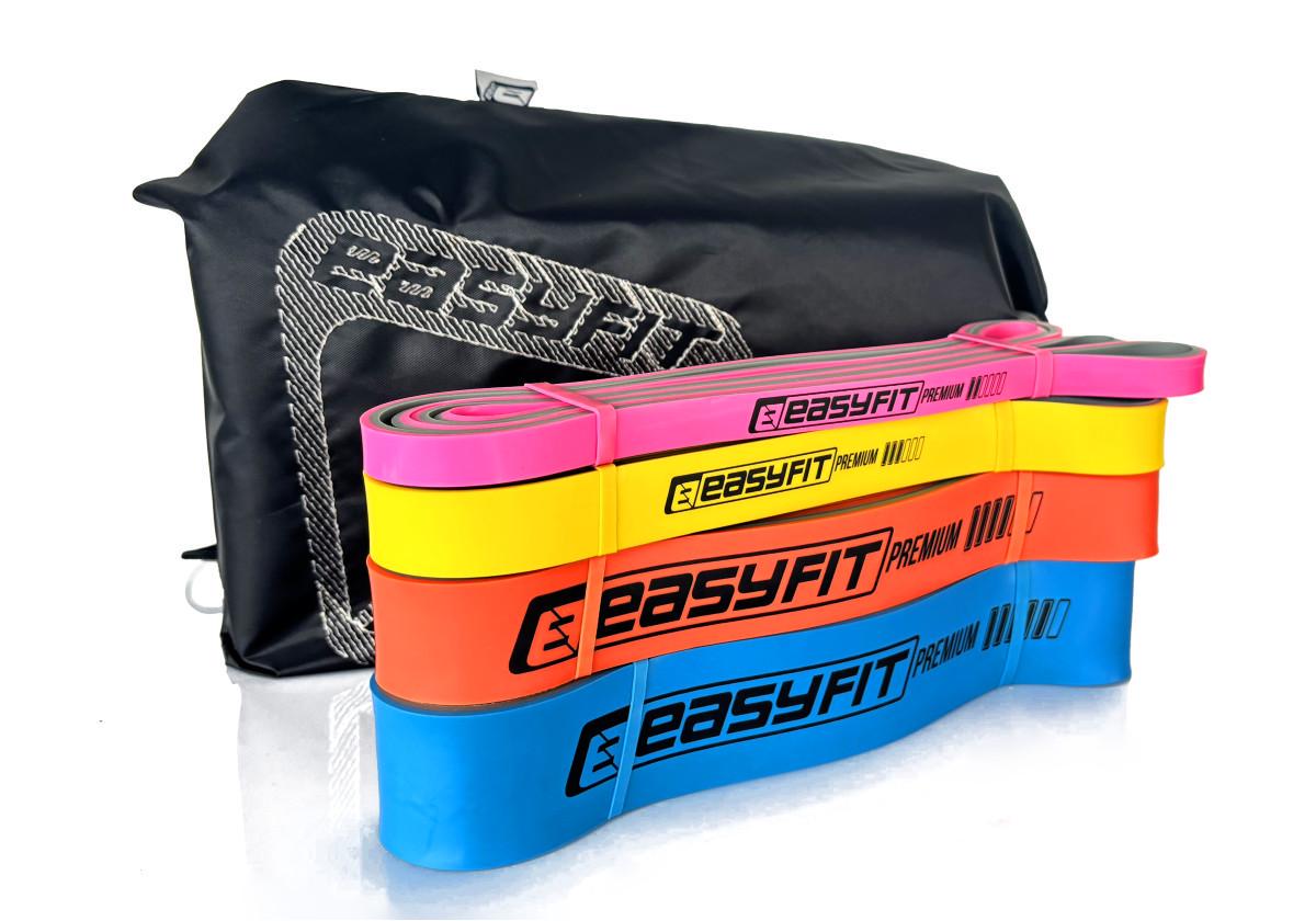 Набір двошарових резинок для підтягування EasyFit Premium 7-63 кг 4 шт. (EF-7634s)