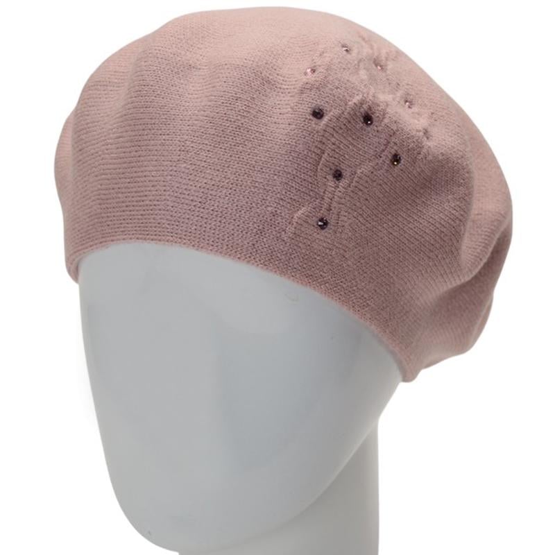 Берет женский Lirus ЛЕРА двойной тонкого вязания с узором one size Розово-пудровый (282703) - фото 1 Берет женский Lirus ЛЕРА двойной тонкого вязания с узором one size Розово-пудровый (282703) - фото 1