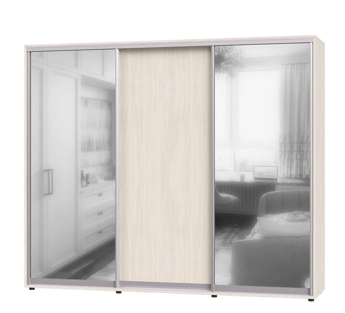 Шкаф-купе трехдверный Эверест ШК-05 270х60х220 см Дуб Молочный (07592)