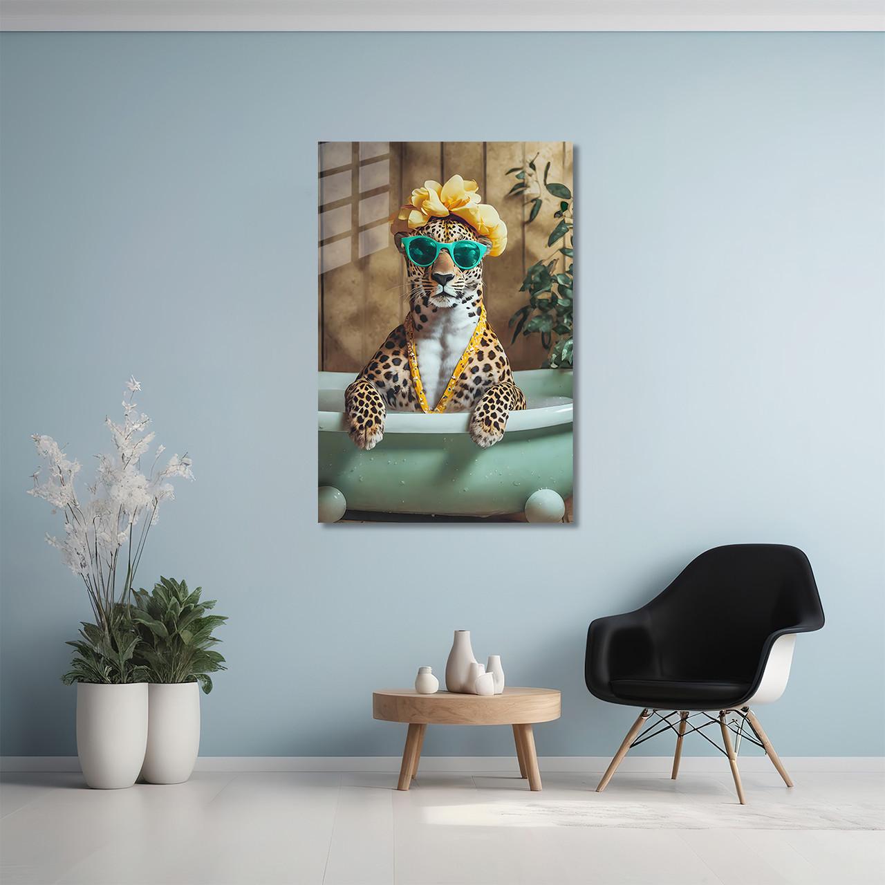 Картина на стекле NovellaPrint Леопард в ванне 60х90 см (451.3) - фото 4
