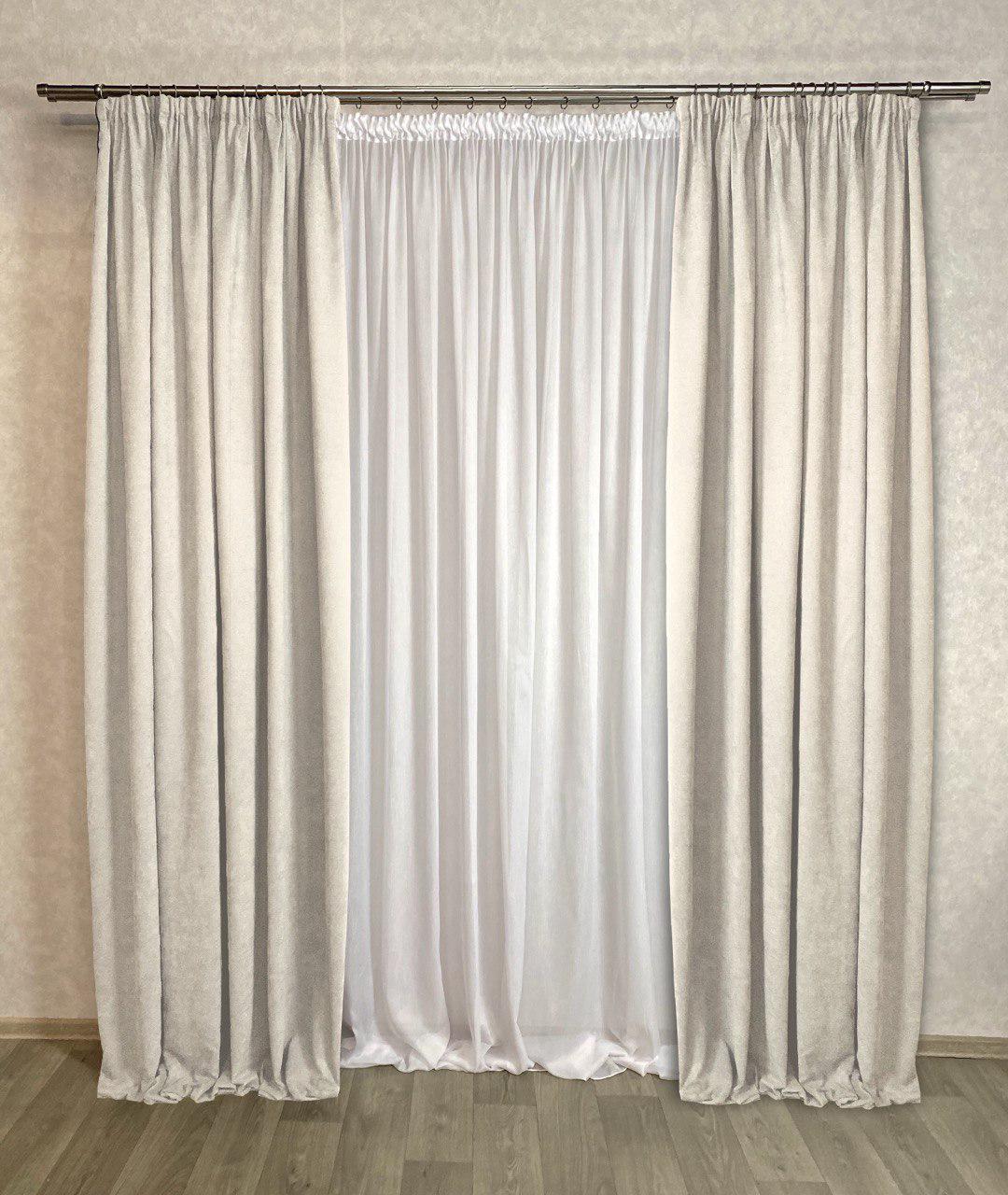 Комплект штор Diamond микровелюр 150х280 см 2 шт. Ванильный - фото 1 Комплект штор Diamond микровелюр 150х280 см 2 шт. Ванильный - фото 1