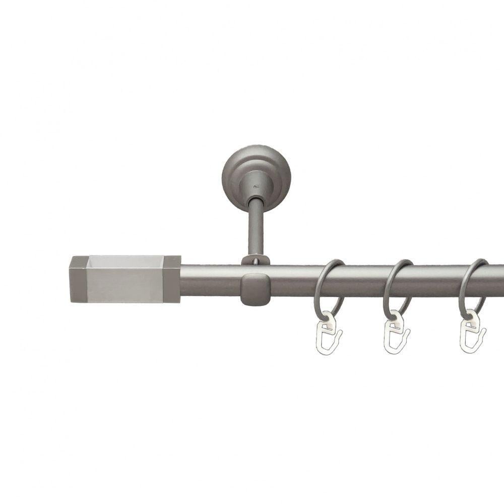 Карниз для штор Orvit Квадро однорядный гладкий 19 мм 160 см Сатиновый (00-00015204)