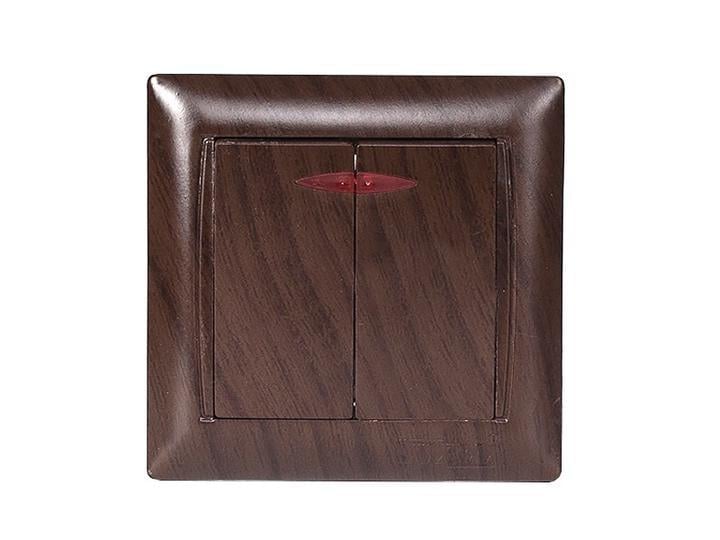 Вимикач двоклавішний Luxel PRIMERA 3906 з/п Вишня (27550694)