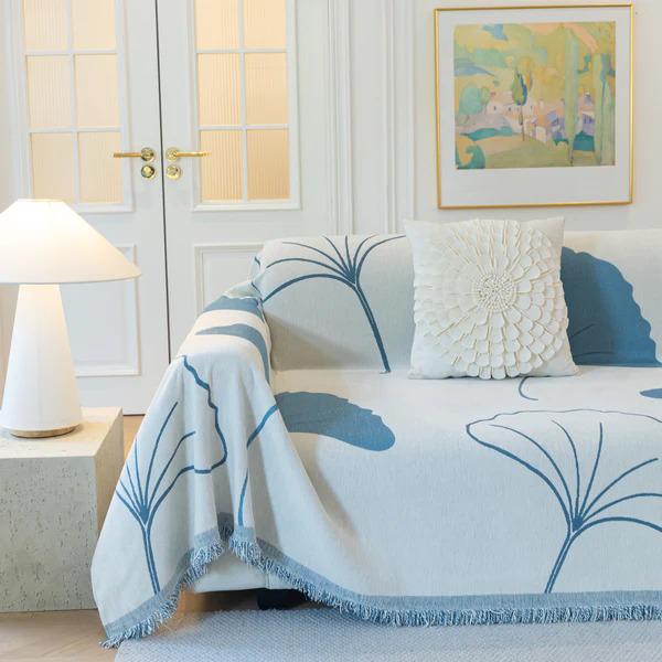 Плед покрывало на диван и кровать для мягкой мебели 180х230 см Синий с белым - фото 5 Плед покрывало на диван и кровать для мягкой мебели 180х230 см Синий с белым - фото 5