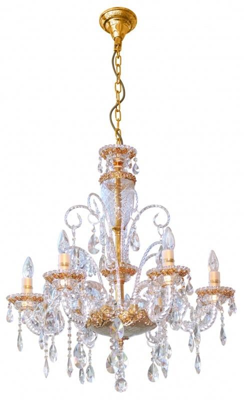 Люстра свеча подвесная прованс хрустальная Brille BCL-104S/6