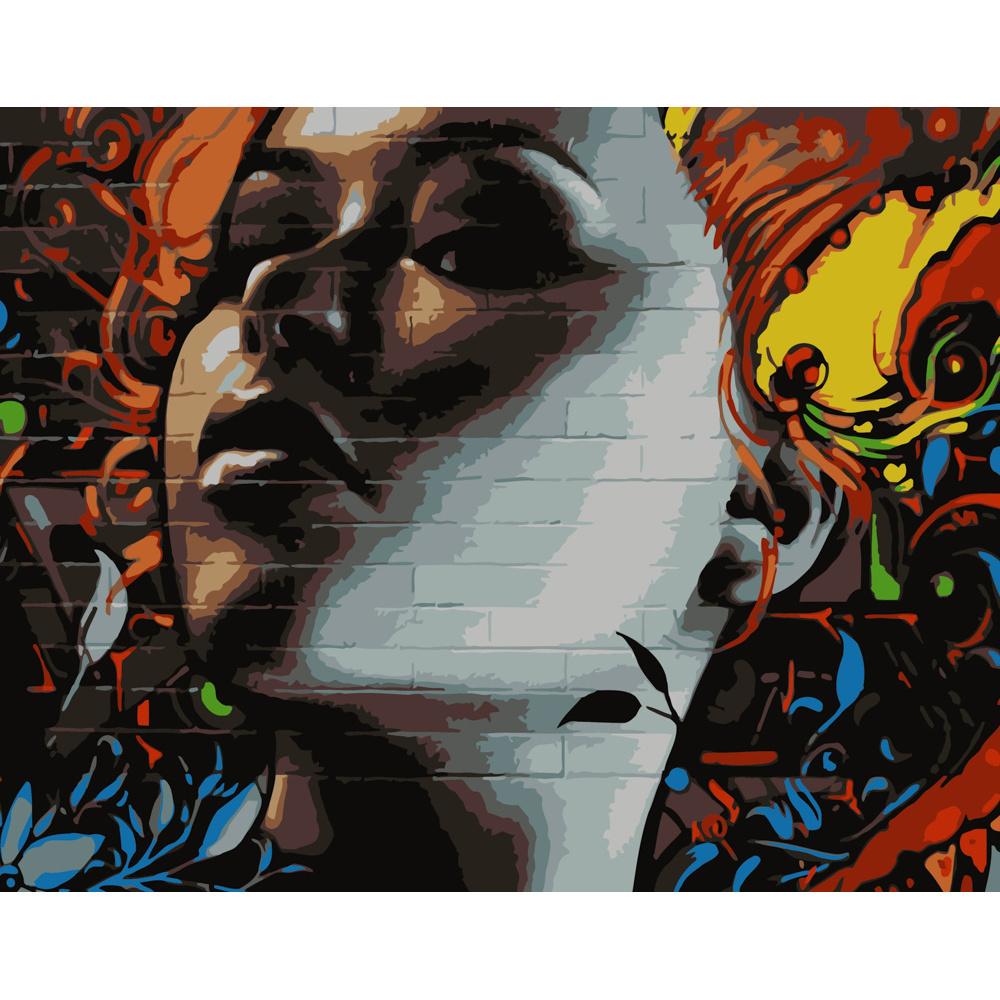 Картина за номерами Strateg Преміум Яскрава зачіска 40x50 см (DY149)