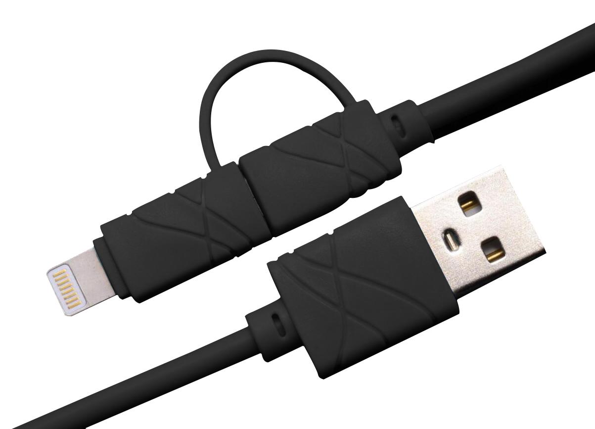 Кабель USB XOKO SC 210 Lightning Micro USB 1 м 2в1 Black