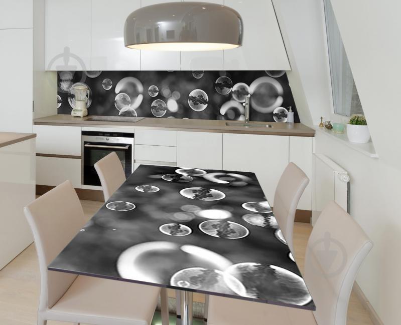 Наклейка 3Д виниловая на стол Zatarga «Мыльные пузыри» 600х1200 мм для домов, квартир, столов, кофейн, кафе