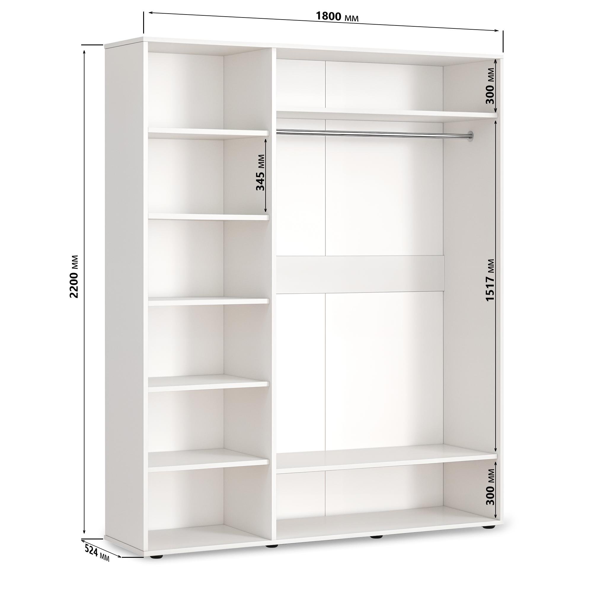 Комплект мебели Moris шкаф с полками и штангой и туалетный стол 2800x520х2200 мм Бетон - фото 7