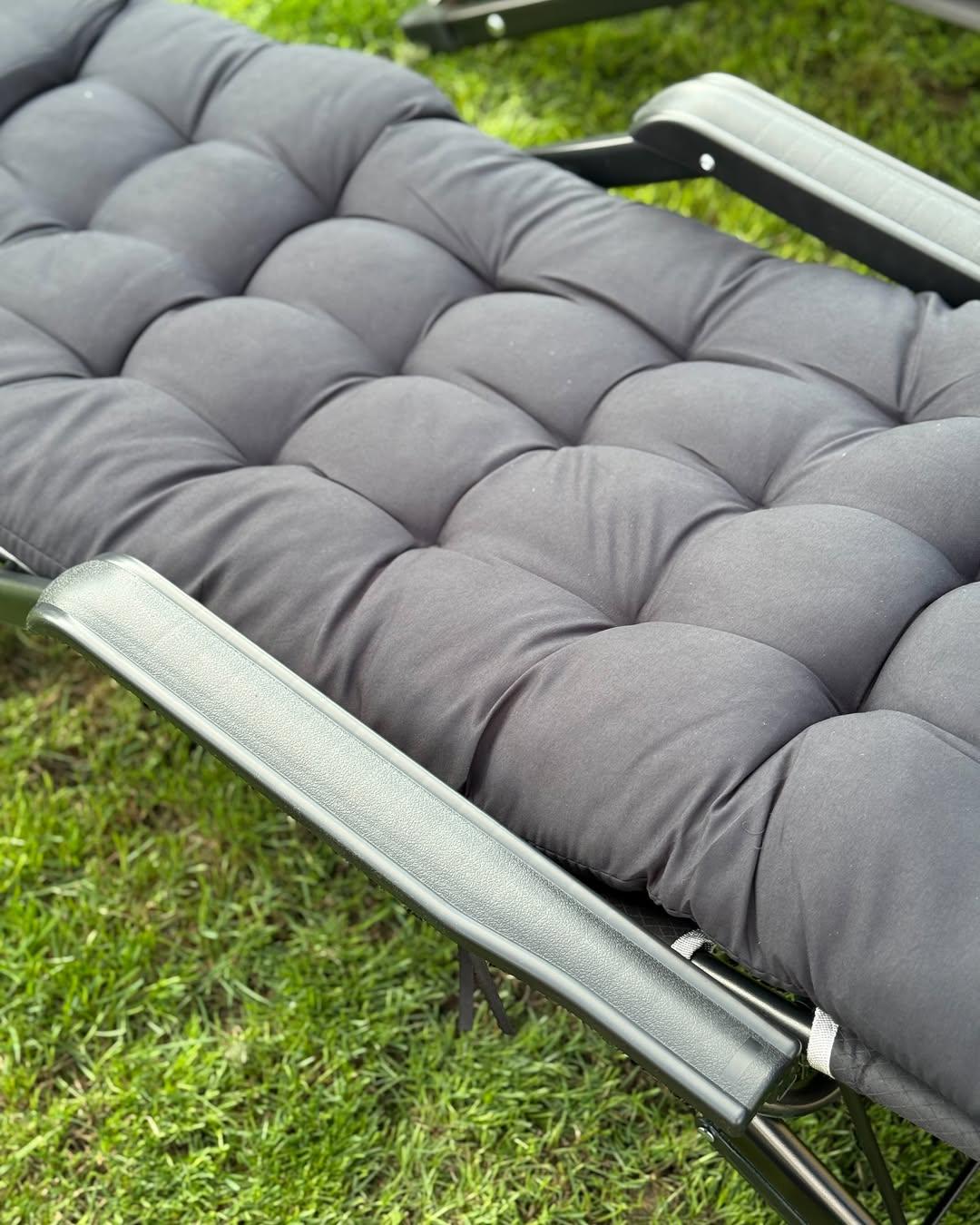 Шезлонг садовый тканевый с матрасом Garden Черный - фото 11