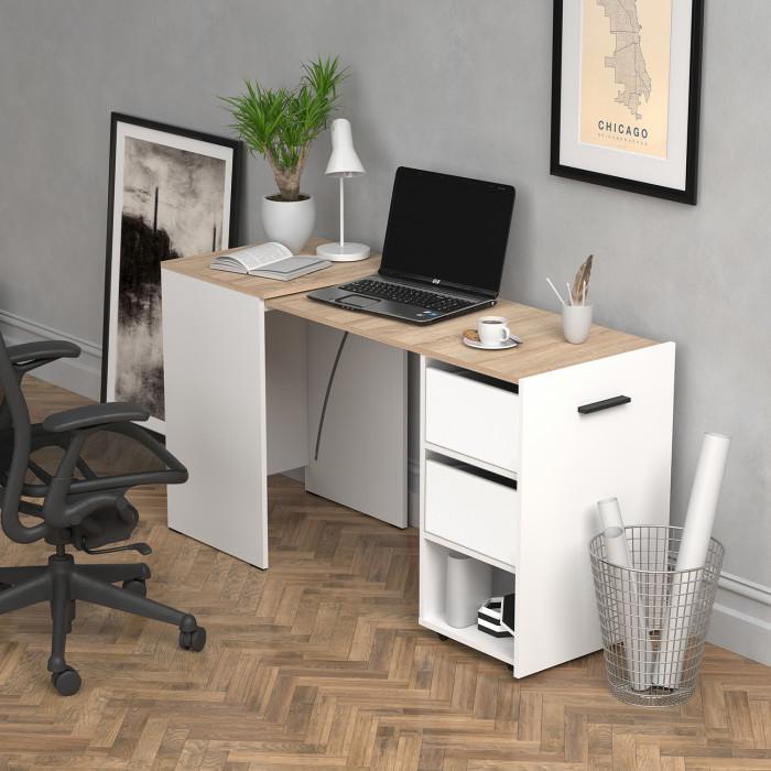 Стол-трансформер Knap Hobana Box 2 World 140х50х75 см Белый/Дуб сонома (S201020121) - фото 4