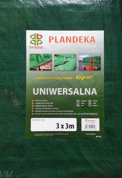 Тент Bradas тарпаулиновый универсальный водонепроницаемый 3х3 м 90 г/м2 (ПР 3х3м 90 г/м2)