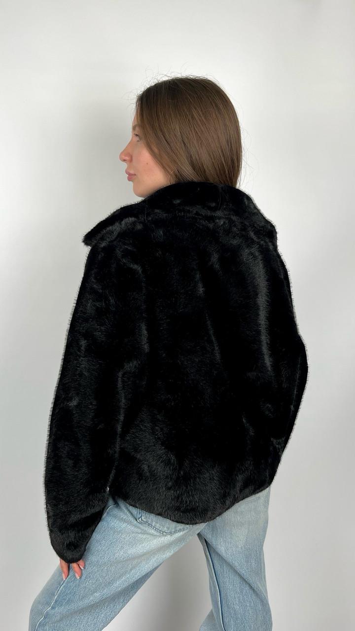 Шуба женская из эко-меха 606-01 M Черный - фото 5 Шуба женская из эко-меха 606-01 M Черный - фото 5