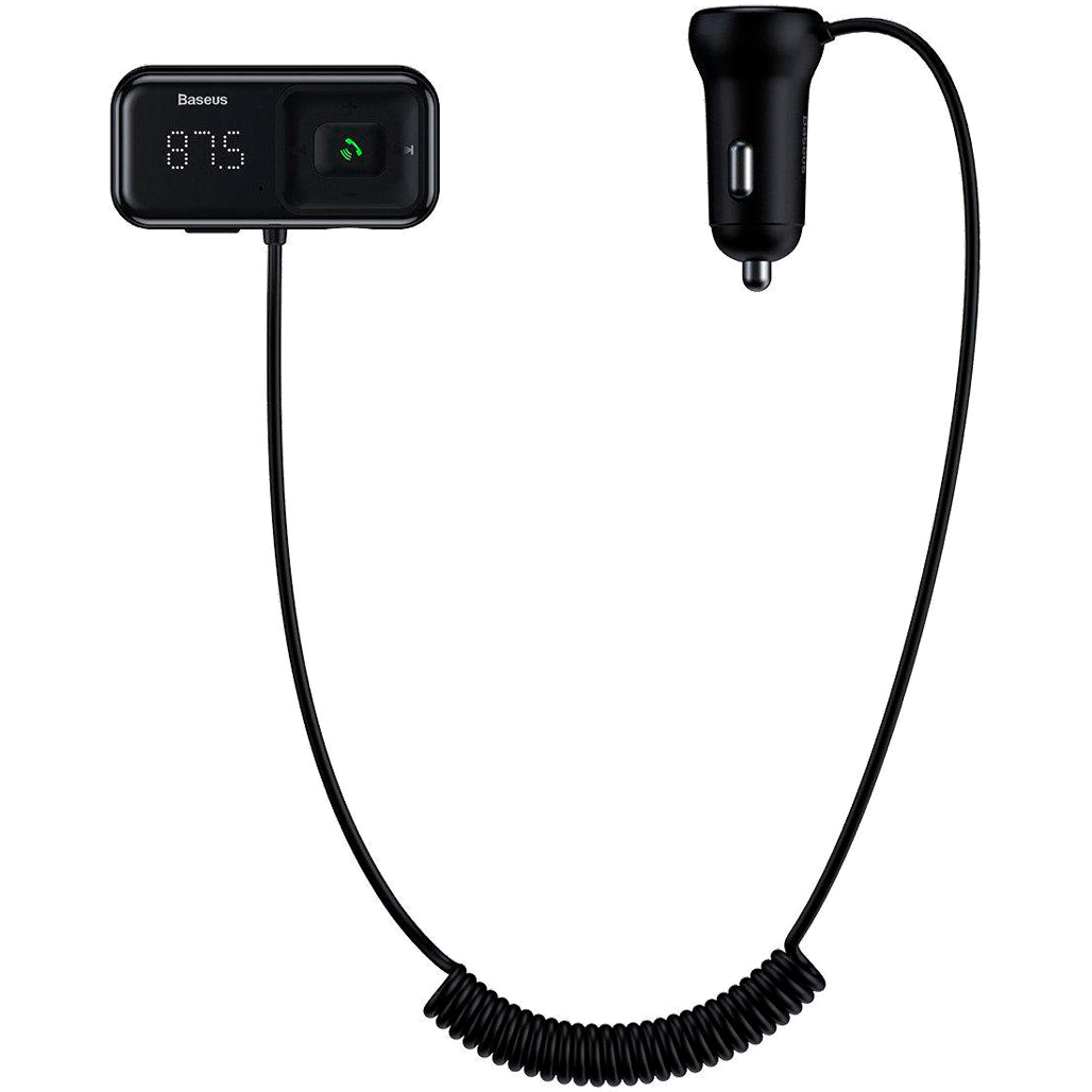 FM-трансмітер BASEUS T-typed S-16 Wireless MP3 Car Charger Black (CCTM-E01) - фото 1