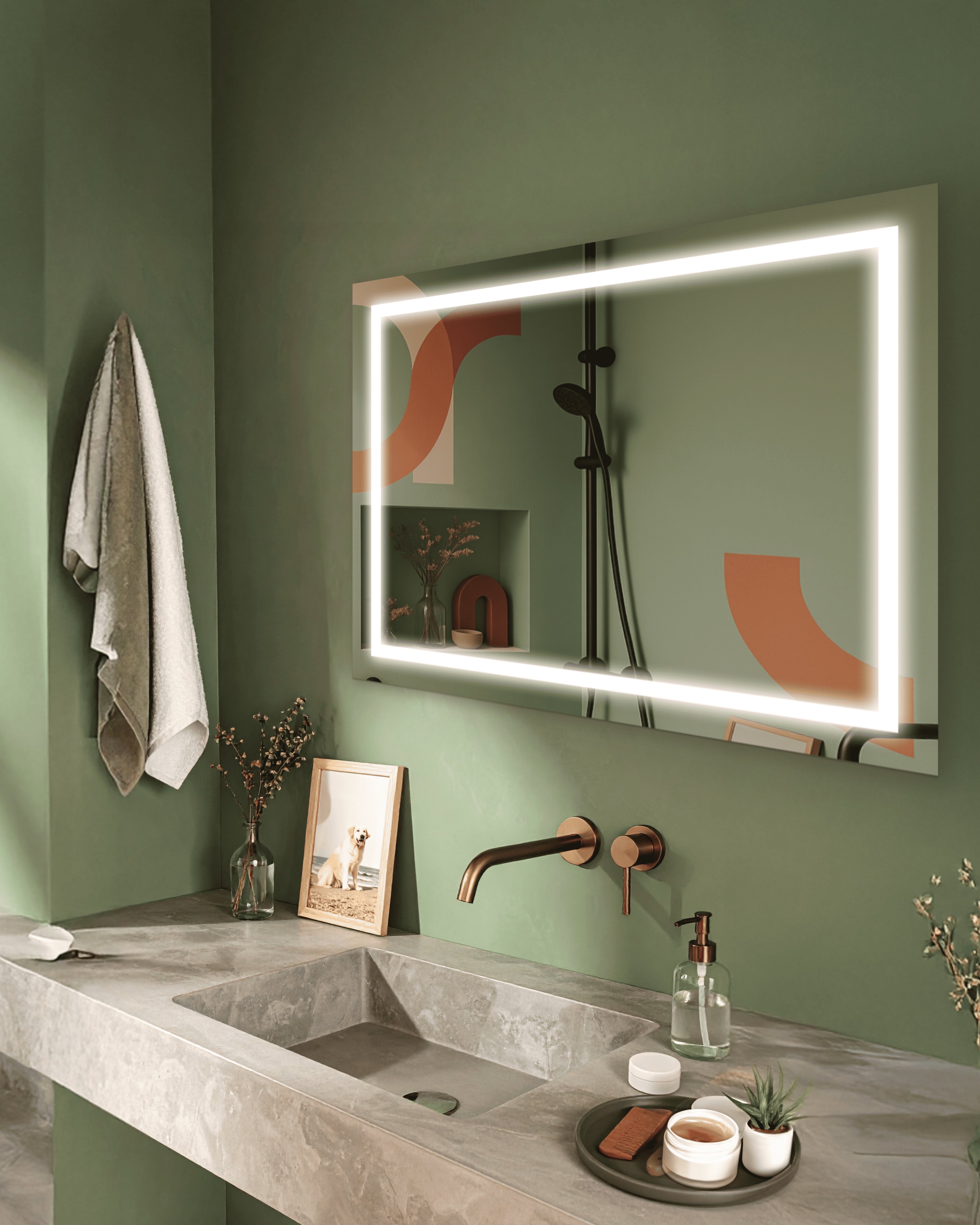 Зеркало с LED подсветкой Эджи Лайт 700х800 мм (EJI lite 1-700х800)