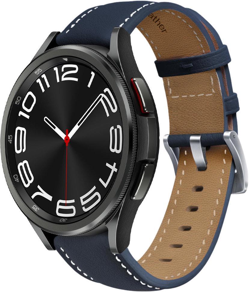 Ремешок кожаный Folsa для Galaxy Watch 6 Classic 43 мм Dark Blue (37642-5D)