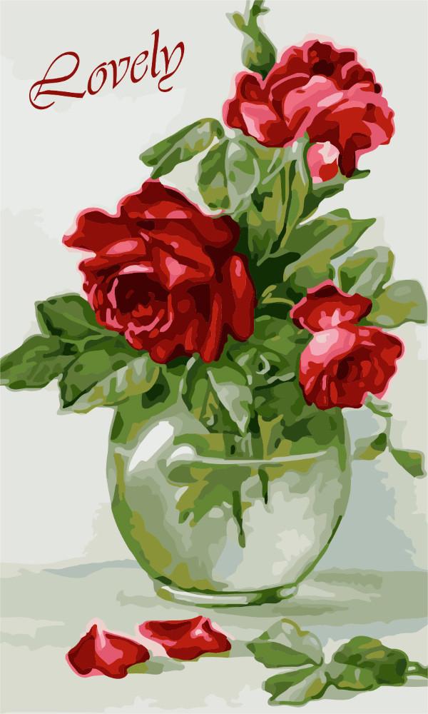 Картина по номерам Идейка Чувственные розы 30х50 см (skl-КНО2091)