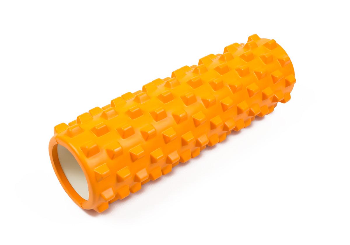 Ролик массажный EasyFit Grid Roller PRO 45 см Оранжевый