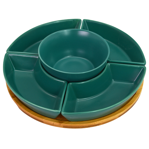 Менажница на подставке Puzzle Stenson YG01100 в наборе 6 предметов 29х29см - фото 1