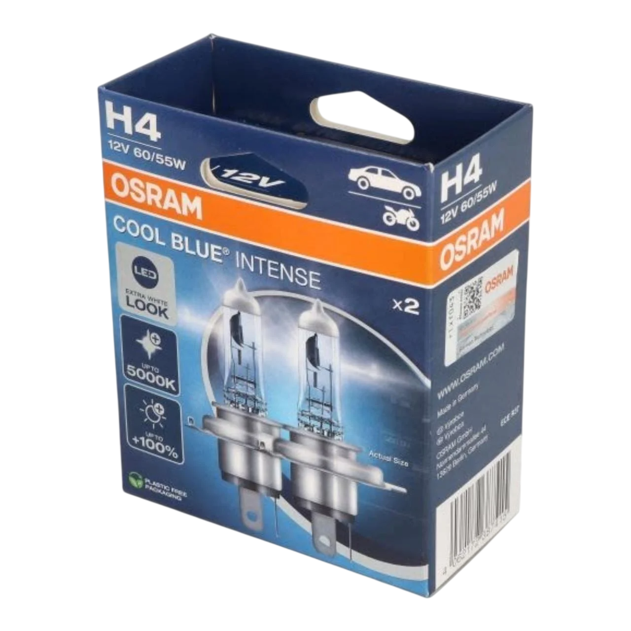 Лампочка H4 Osram Cool 100% 12V 60/55W P43T к/т 2 шт. (64193CBN-2HB)