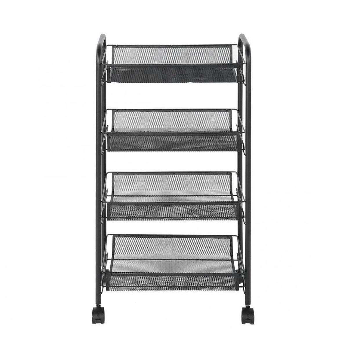 Этажерка на колесах Modern Home 4 яруса 45х27х85 см Черный (WW01357)