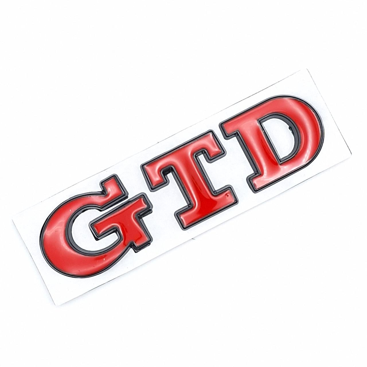Эмблема надпись GTD Volkswagen металл 9х2,3 см Черный/Красный глянцевый (2095404819)